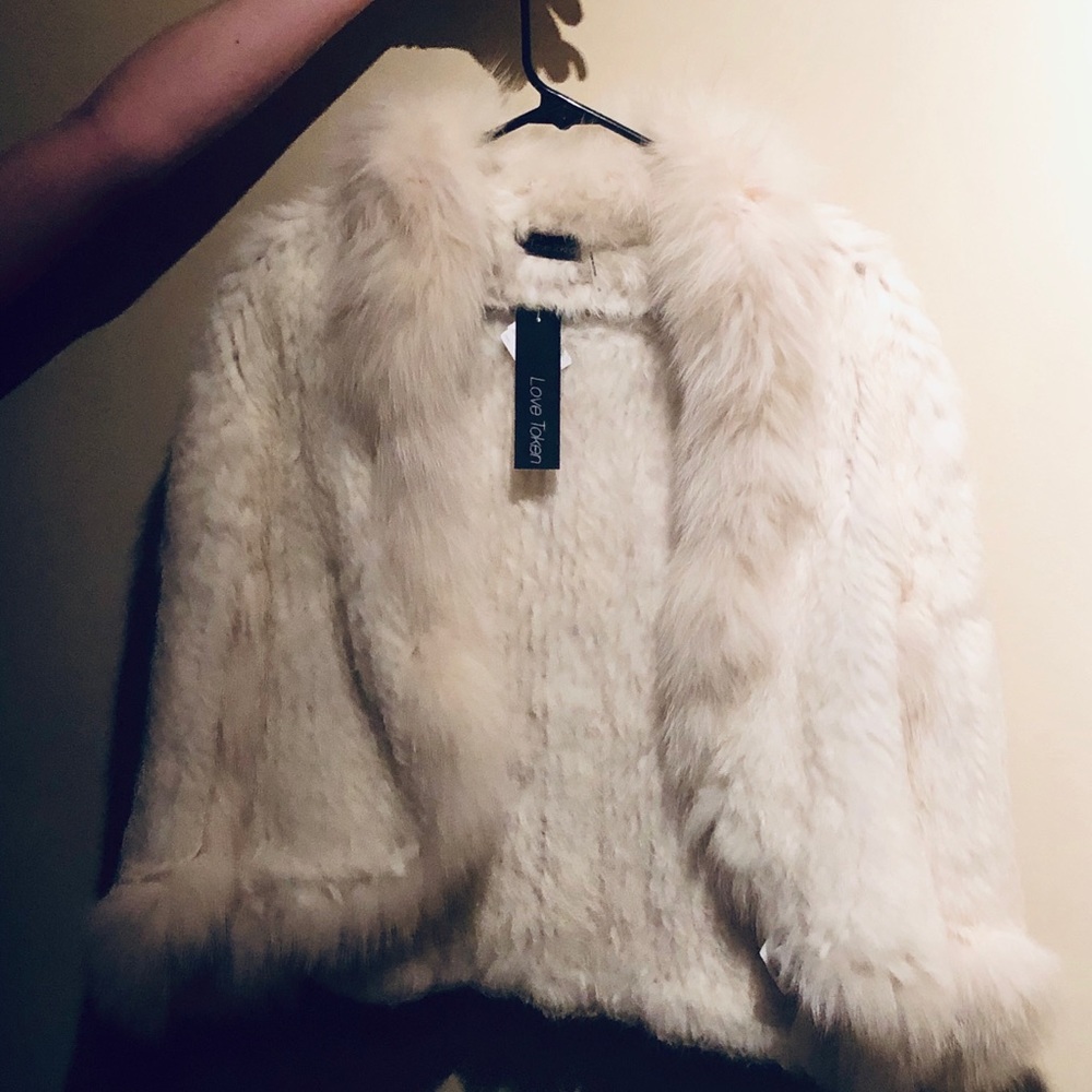 Genuine fox/rabbit fur shawl, never worn once